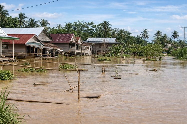 Tanggul Sungai Rongkong Jebol, Banjir Terbesar 2026 Rendam Permukiman Warga di Luwu Utara