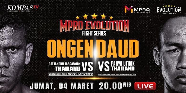 Daud Yordan dan Ongen Saknosiwi akan kembali bertarung untuk mengharumkan Indonesia di kancah internasional dalam gelaran MPRO Evolution Fight Series 2022.