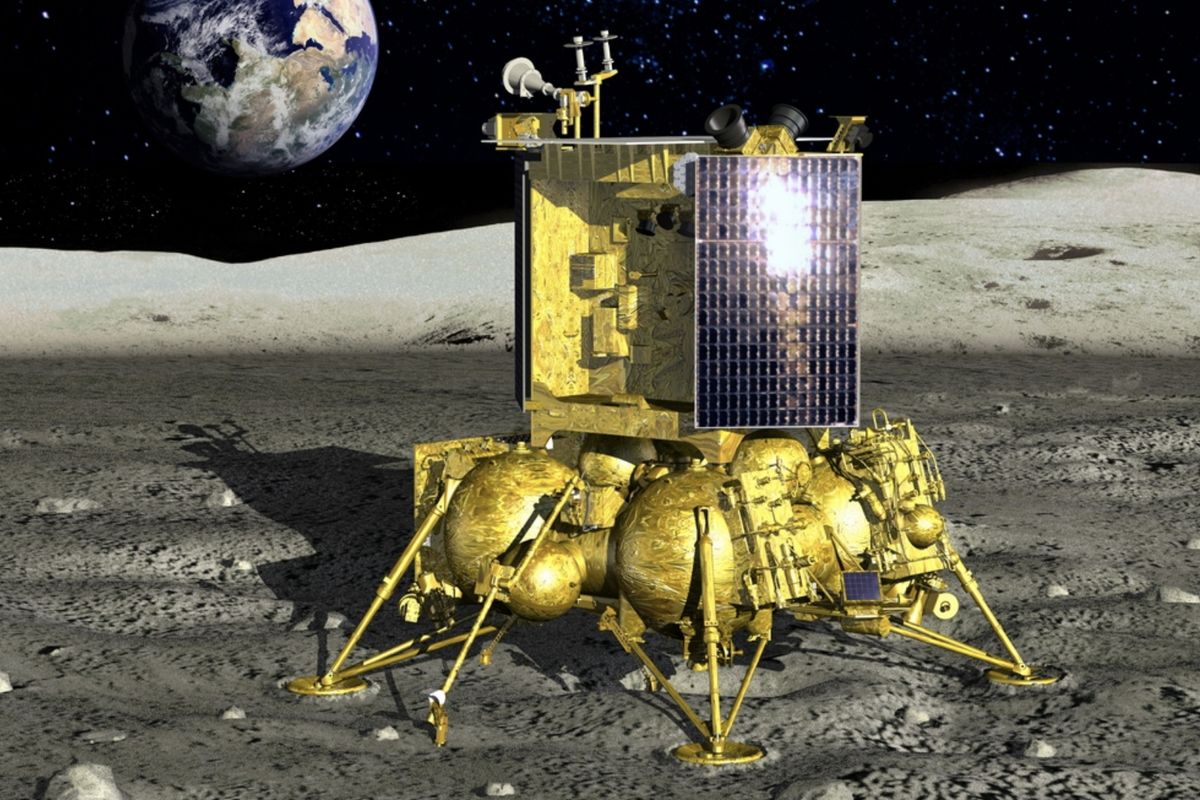 Luna 25, wahana antariksa Rusia yang dikabarkan menabrak permukaan Bulan.