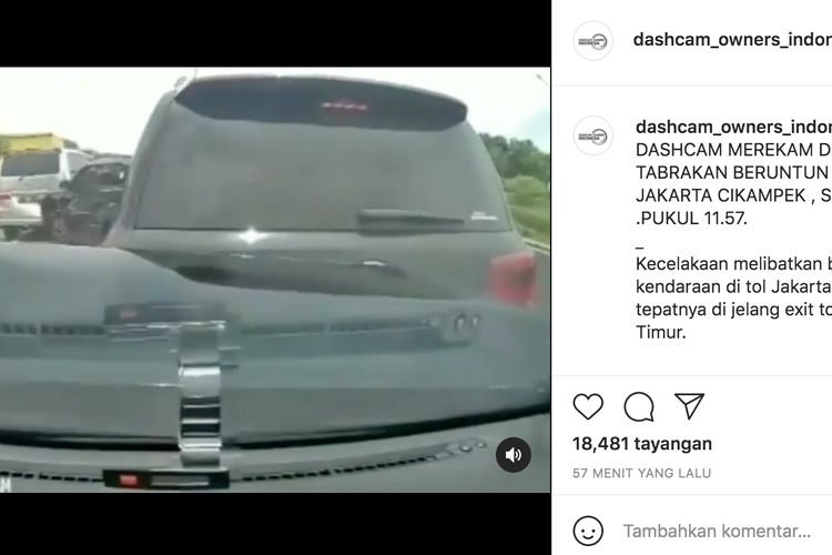 Tabrakan beruntun di Tol Jakarta Cikampek