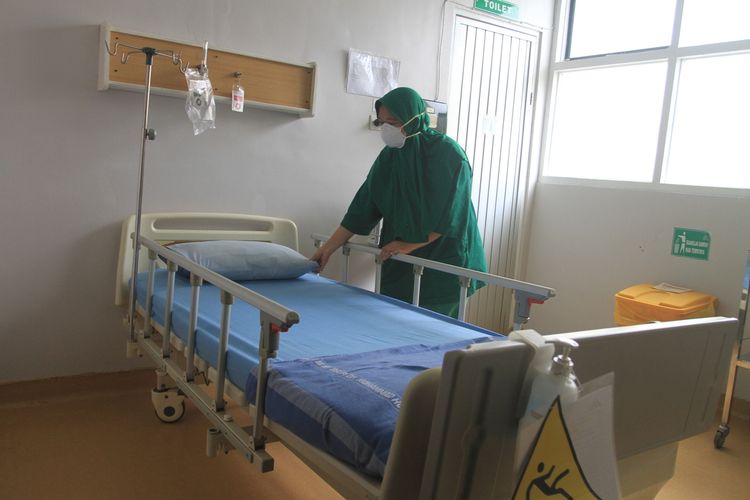 Ruang isolasi yang disiapkan oleh Rumah Sakit Muhammad Hoesin (RSMH) Palembang, untuk mengevakuasi pasien yang terjangkit virus Corona.