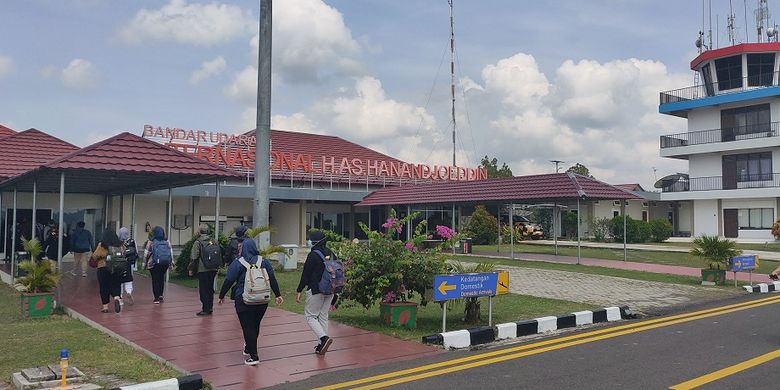 Tiba di bandara HAS Hanandjoeddin, Tanjung Pandan, Belitung, Sabtu (9/11/2019).