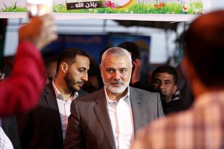 Pemimpin Hamas Ismail Haniyeh di Gaza, 21 April 2018.