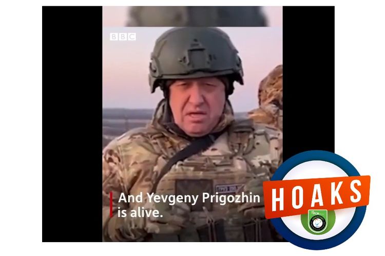Hoaks, tangkapan layar video yang mengeklaim bos Wagner Yevgeny Prigozhin masih hidup