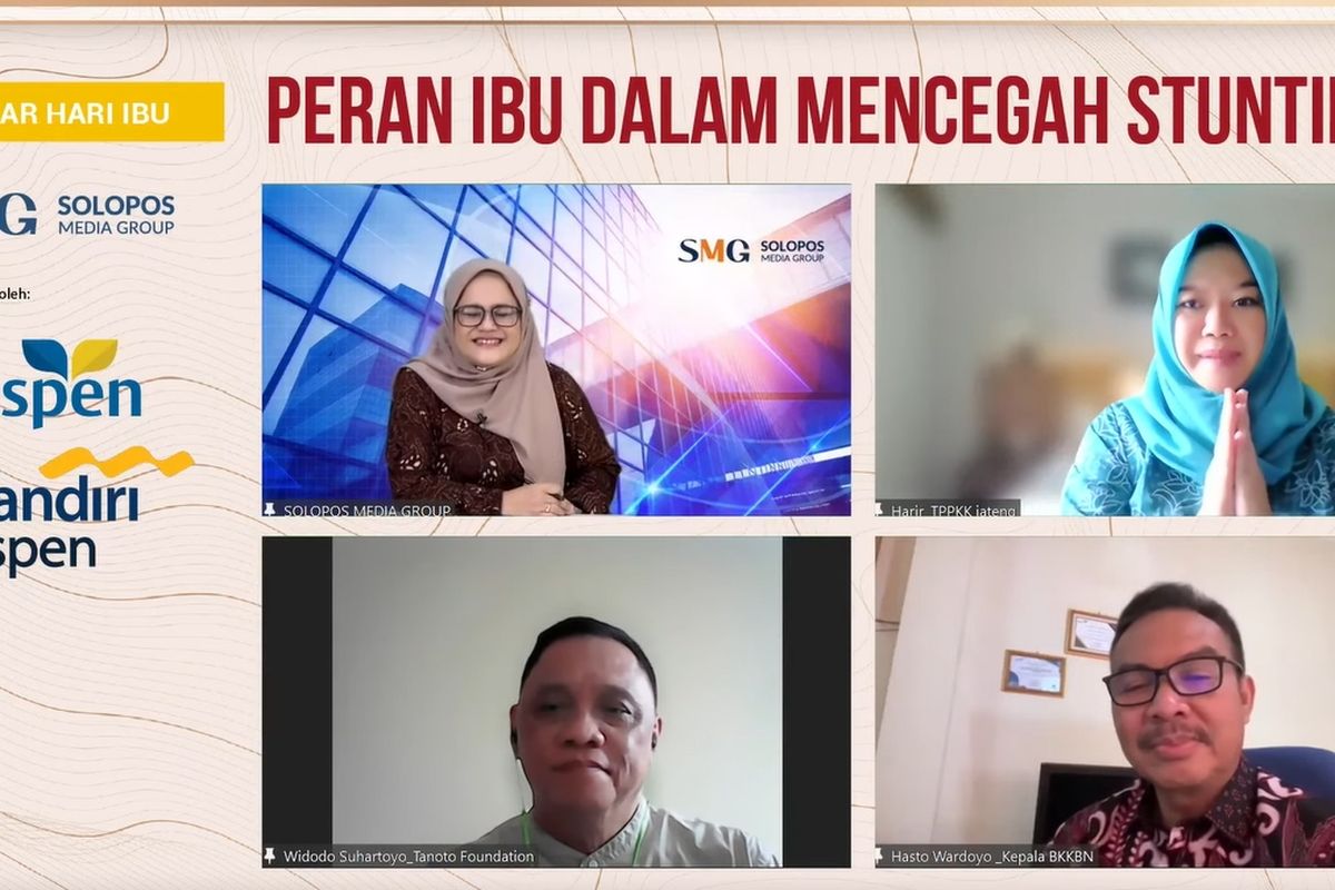 Webinar Peran Ibu dalam Mencegah Stunting di YouTube Espos Live, Rabu (21/12/2022).