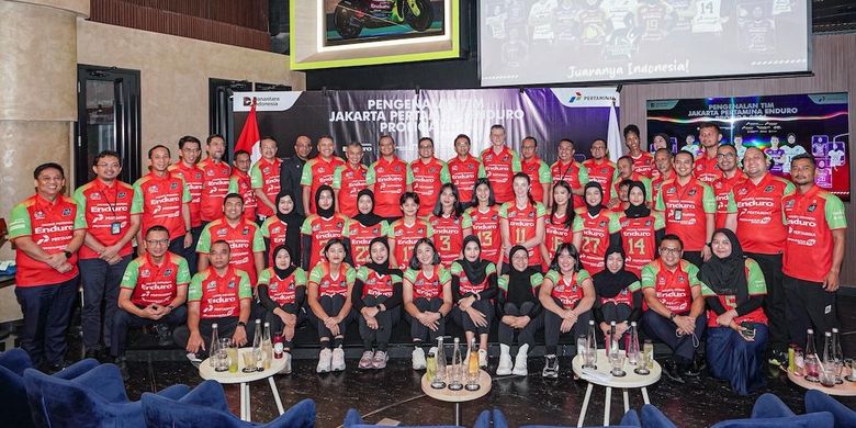 Suasana acara peluncuran tim Jakarta Pertamina Enduro jelang Proliga 2026, Rabu (7/1/2026).