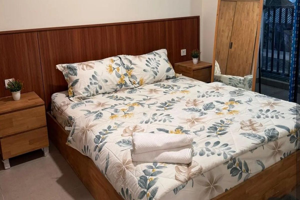 Tampilan kamar tidur di dalam apartemen ASN di IKN. 