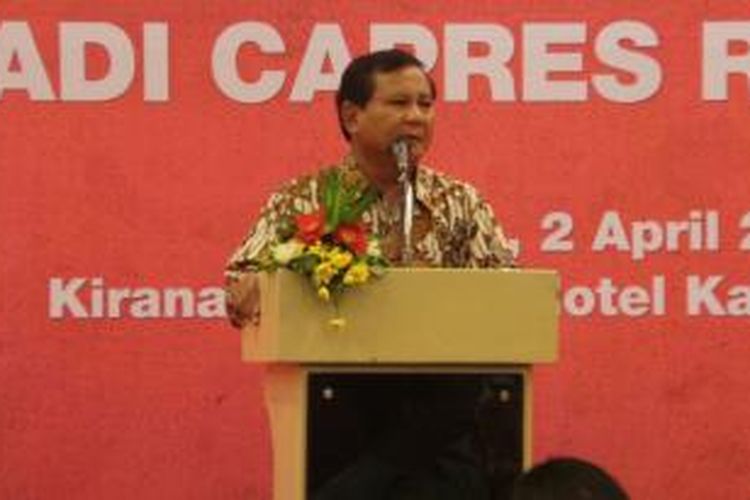 Bakal calon presiden dari Partai Gerindra Prabowo Subianto.