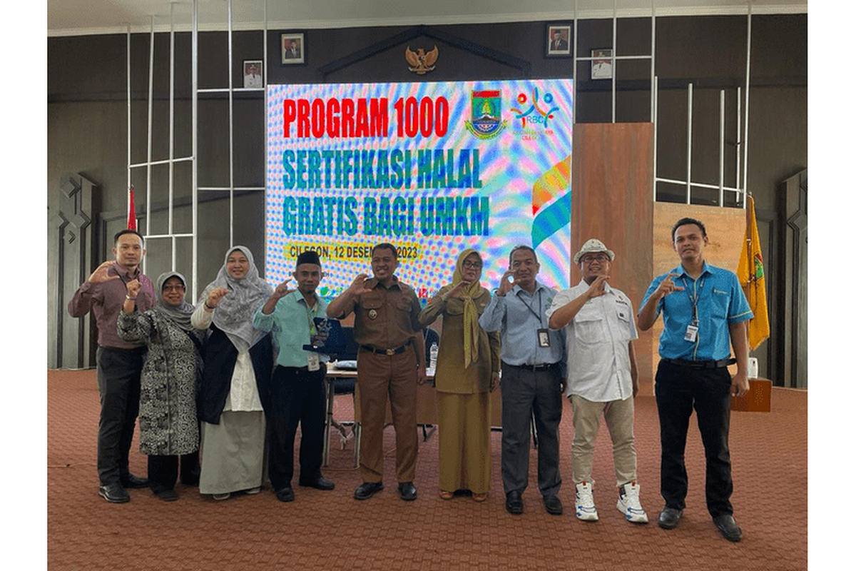 Dinas Koperasi (Dinkop) dan Usaha Kecil Menengah (UKM) Kota Cilegon menggelar Program 1.000 Sertifikasi Halal bagi Usaha Mikro Kecil Menengah (UMKM), di Aula Diskominfo Kota Cilegon, Selasa (12/12/2023)