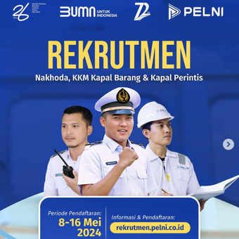 PT PELNI (Persero) membuka lowongan kerja untuk mengisi posisi Nakhoda Kapal Barang (PKL), Nakhoda Kapal Perintis (PKL),dan KKM Kapal Barang (PKL).
