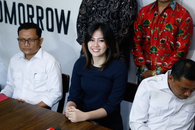 Arfita Dwi Putri dalam jumpa pers di kawasan Cawang, Jakarta Timur, Kamis (11/5/2023). 