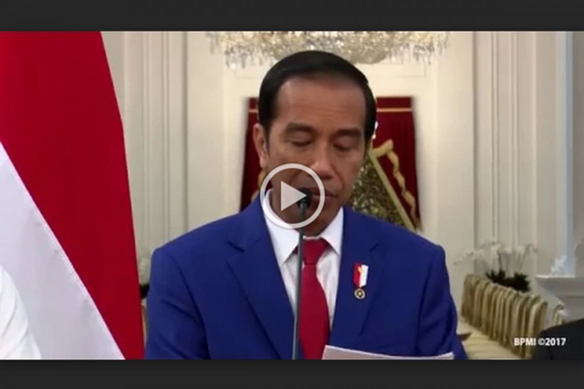 Thumbnail video pernyataan Presiden Joko Widodo soal kekerasan di Rakhine State, Myanmar, yang diunggah ke Google Drive.