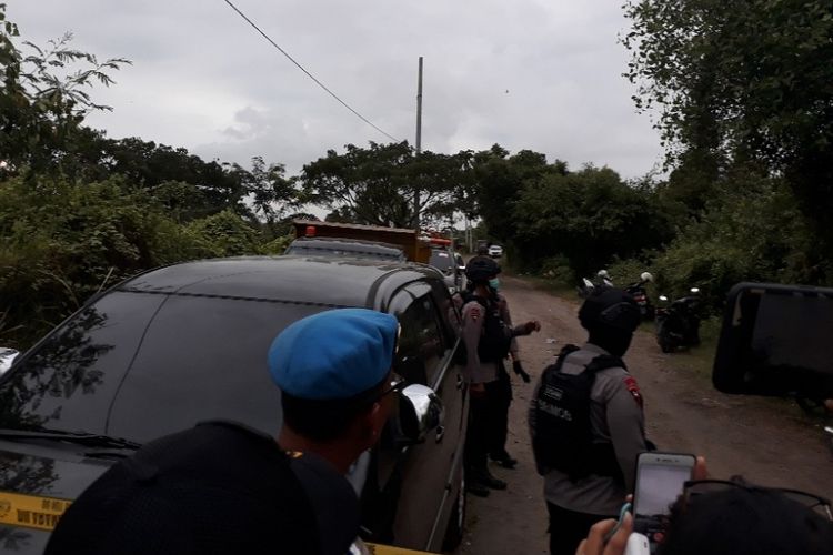 Lokasi peledakan bom di komplek latihan militer Surabaya Timur, Jawa Timur, Selasa (14/5/2018).