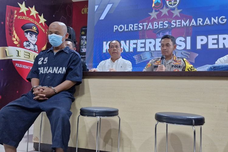 Kapolrestabes Semarang Komber Pol Irwan Anwar saat jumpa pers di markasnya, Senin (20/11/2023).