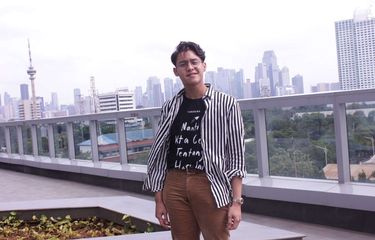 Ardhito Pramono pemain film Nanti Kita Cerita Tentang Hari Ini saat promo film di Kantor Redaski Kompas.com, Menara Kompas, Jakarta,Jumat ( 3/1/2020). Ardhito Pramono berperan sebagai Kale di Film Nanti Kita Cerita Tentang Hari ini.