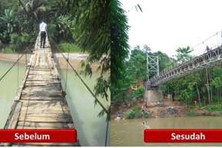 Jembatan di Bojong Apus, Banten sepanjang 96 meter.