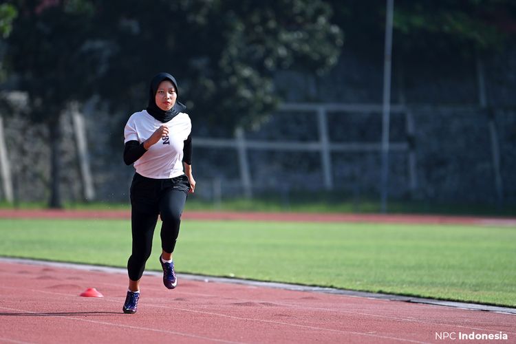 Karisma Evi atlet para-atletik Indonesia nomor lari saat mengikuti Grand Prix Para-Atletik 2022 di Nottwil, Swiss.