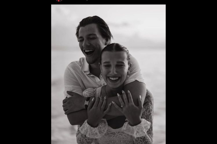 Aktris Millie Bobby Brown dan Jake Bongiovi, putra Bon Jovi, dikabarkan telah bertunangan.