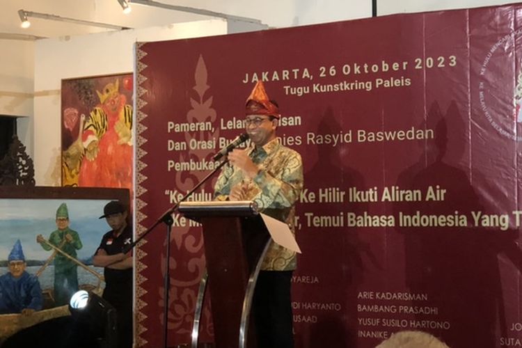 Bacapres Koalisi Perubahan Anies Baswedan di Galeri Seni Kunstkring Paleis, Menteng, Jakarta, Kamis (26/10/2023). 
