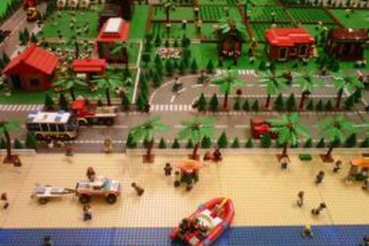 Diorama Lego Land yang dipajang pada Lego FunFest di FX Sudirman, Jakarta