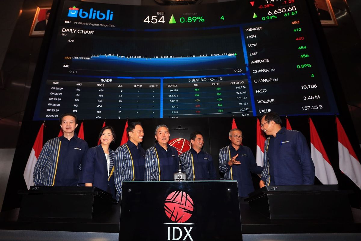 Pencatatan Saham Perdana PT Global Digital Niaga Tbk atau IPO Blibli pada Selasa (8/11/2022). 