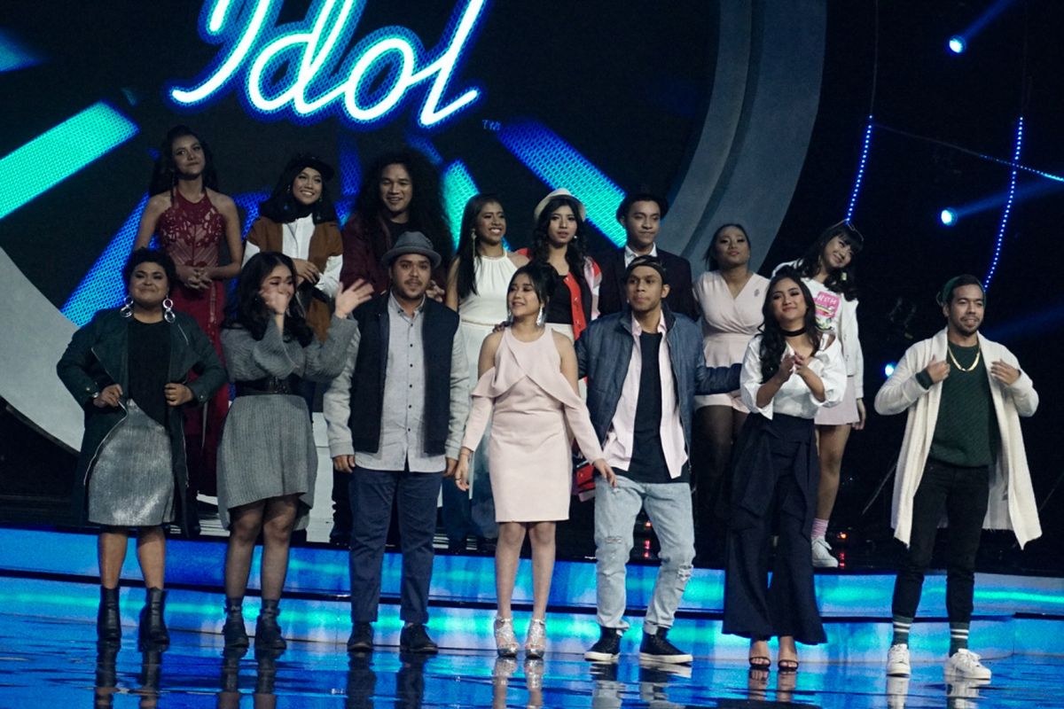 15 kontestan Indonesian Idol season 9 di Studio 11, MNC Studios, Kebon Jeruk, Jakarta Barat, Senin (22/1/2018).