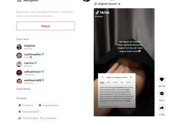 Tangkapan layar unggahan video perihal kandungan air mata yang disebutkan bagus untuk muka.