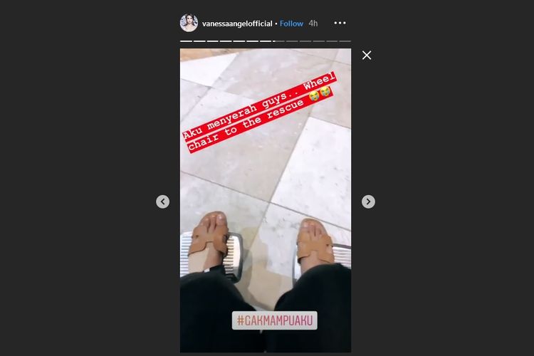 Bidik layar salah satu postingan Instagram Story Vanessa Angel.