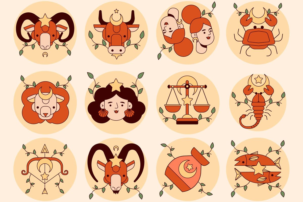 Ilustrasi 12 lambang zodiak