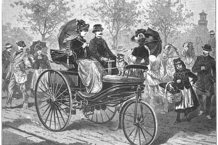 Koran bergambar mobil-motor paten Benz pada 1 Desember 1888