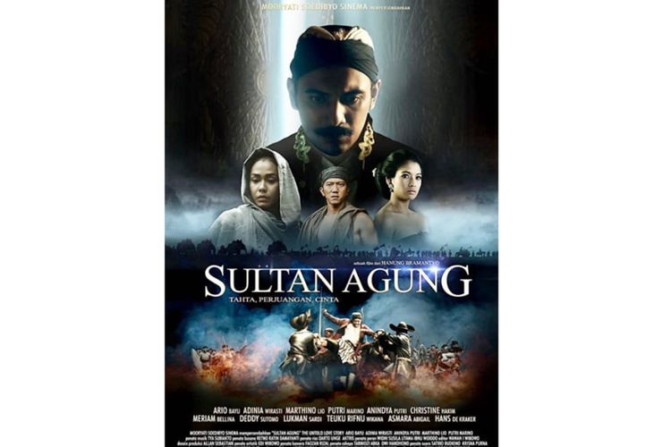 Poster film Sultan Agung (2018), dibintangi Aryo Bayu,Adinia Wirasti, Putri Marino, dan lainnya. Tayang di Bioskop Online ID