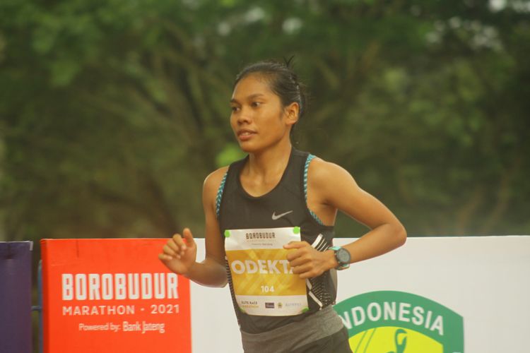 Pelari Elite Race Borobudur Marathon 2021, Odekta Naibaho.