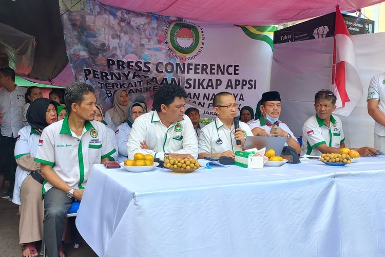 Jumpa pers Asosiasi Pedagang Pasar Seluruh Indonesia (APPSI)  di Pasar Minggu, Selasa (30/8/2022).