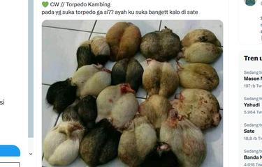 Unggahan menyebut torpedo kambing dijadikan sate
