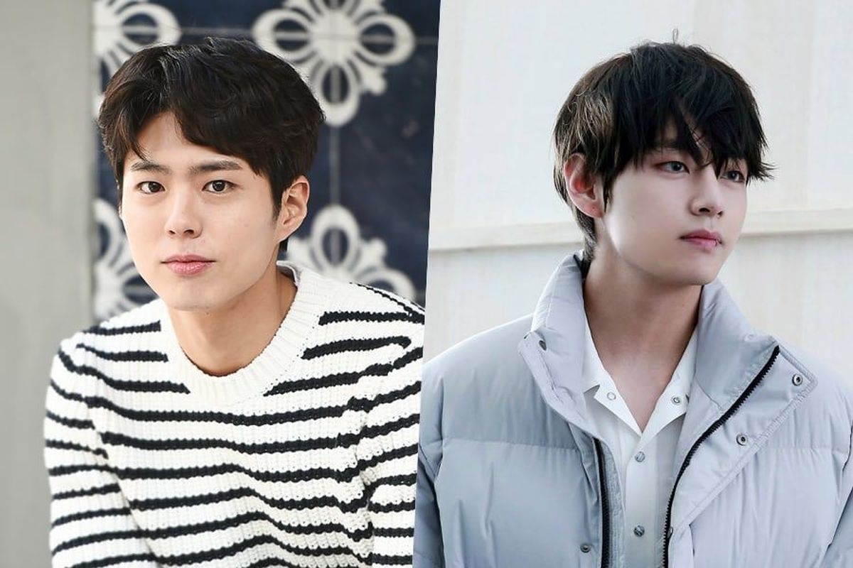 Dua artis Korea Selatan yang bersahabat, Park Bo Gum dan V BTS.