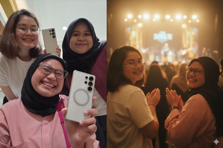 Gemini AI bisa menyulap foto biasa jadi foto sinematik dengan background panggung konser Raisa.