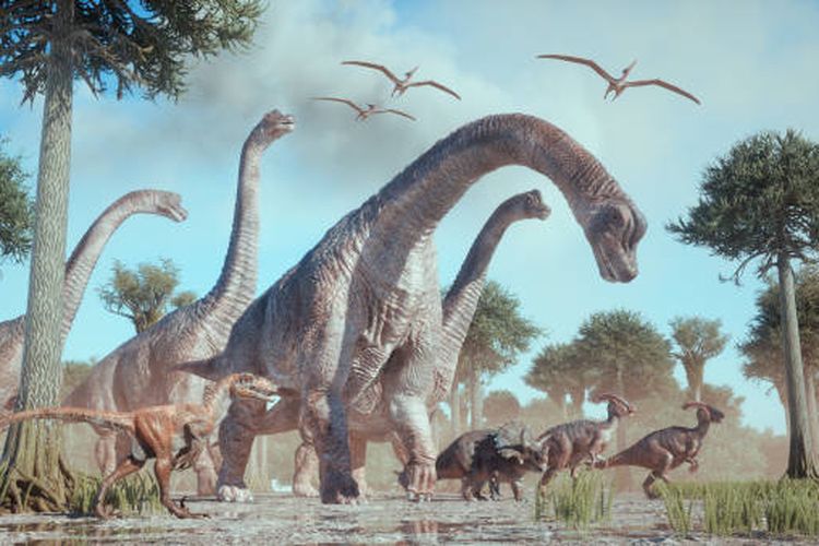 Ilustrasi disosaurus terbesar di dunia.