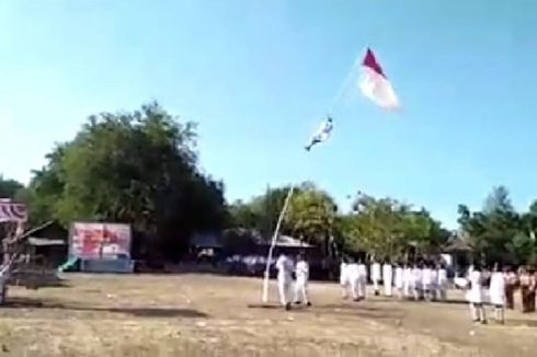 Jatuh dari Tiang Bendera saat Perbaiki Tali, Anggota Paskibra Pingsan