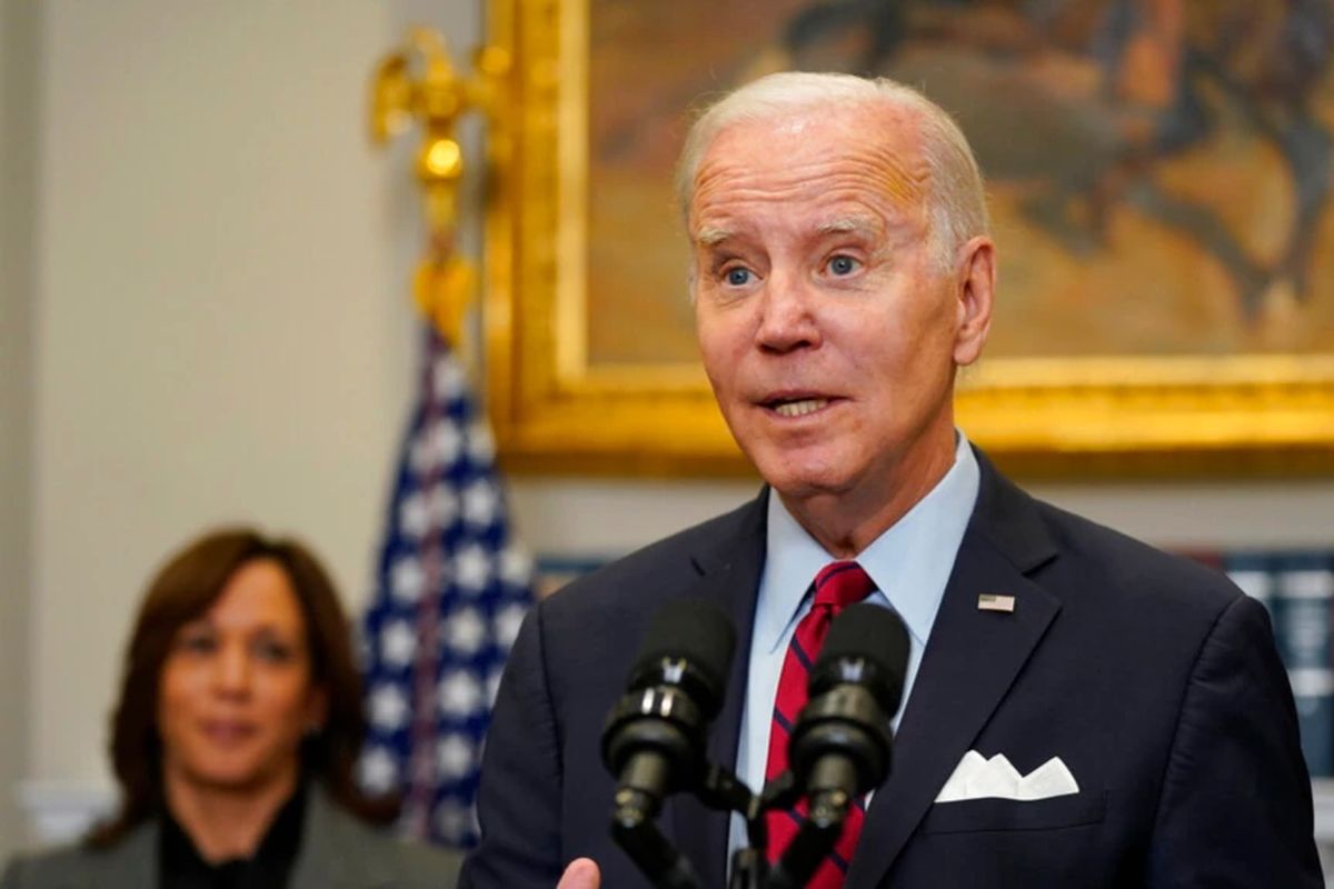 Presiden AS Joe Biden berbicara dalam konferensi pers di Gedung Putih, Washington, pada 5 Januari 2023.