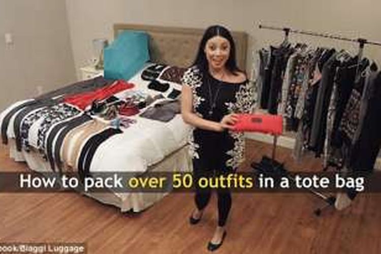 Rachel memasukkan 100 barang dalam satu tas kecil.