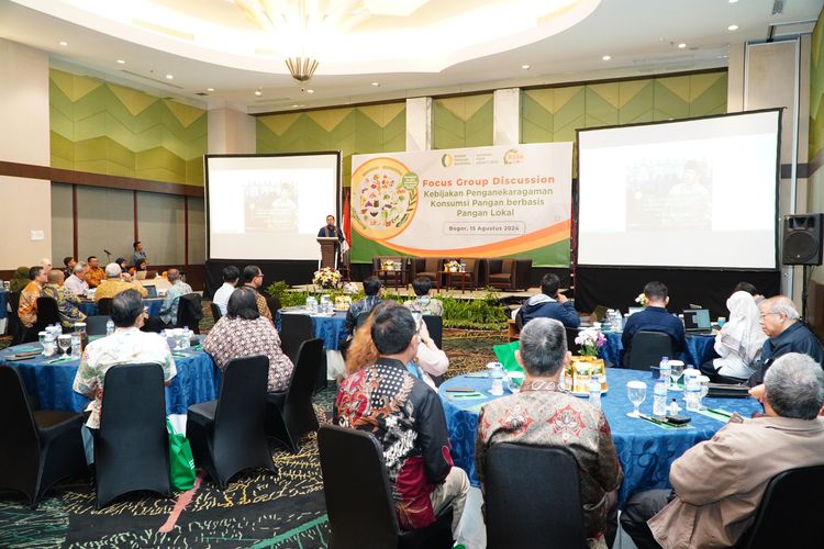 FGD bertajuk Kebijakan Penganekaragaman Konsumsi Pangan Berbasis Pangan Lokal yang digelar di Bogor, Jawa Barat (Jabar), Kamis (15/8/2024).