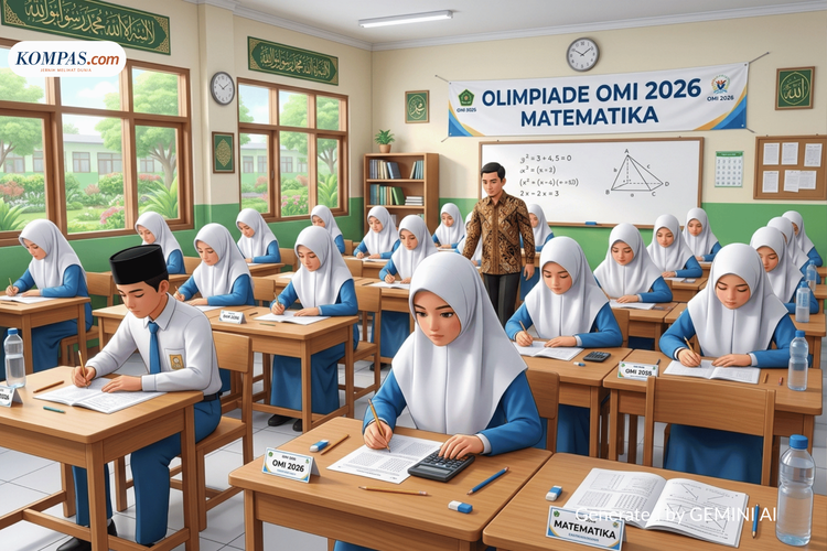 75 Soal OMI Matematika MTs 2026 dan Kunci Jawaban, Lengkap untuk Latihan