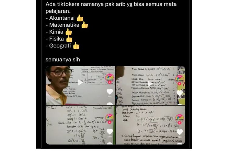 Viral unggahan berisi kisah Pak Arib, guru privat serba bisa