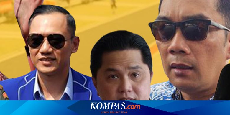 Elektabilitas Cawapres AHY, Ridwan Kamil, Erick Thohir Bersaing Ketat di Jawa
