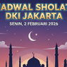 Jadwal Sholat Hari Ini di Kota Jakarta, Senin 2 Februari 2026