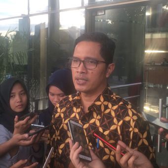Juru Bicara KPK Febri Diansyah saat ditemui di Gedung KPK, Jakarta, Kamis (21/6/018).