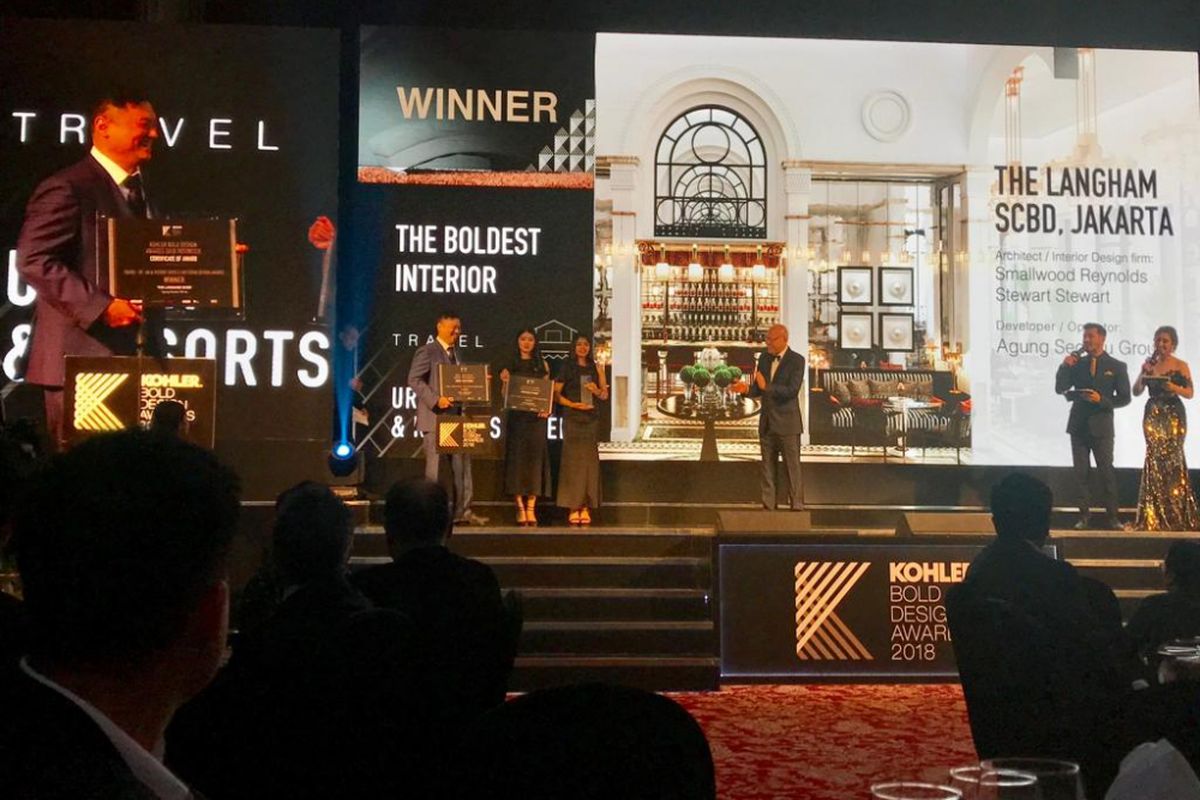 The Langham Residence memenangi kategori Travel Urban and Resirts Hotel Interior Design pada ajang Kohler Bold Design Awards 2018, yang digelar Jumat (8/3/2019).