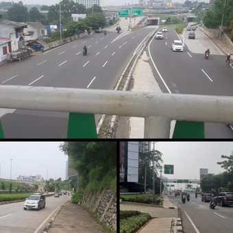 Kondisi trotoar yang harus dilalui jika kita ingin berjalan kaki dari Menara 165 ke Citos. Menara 165 dan Citos adalah dua lokasi yang berdekatan. Tapi ketiadaan akses pedestrian yang nyaman membuat berjalan kaki terasa lebih lama dan kurang efisien ketimbang menggunakan kendaraan bermotor.