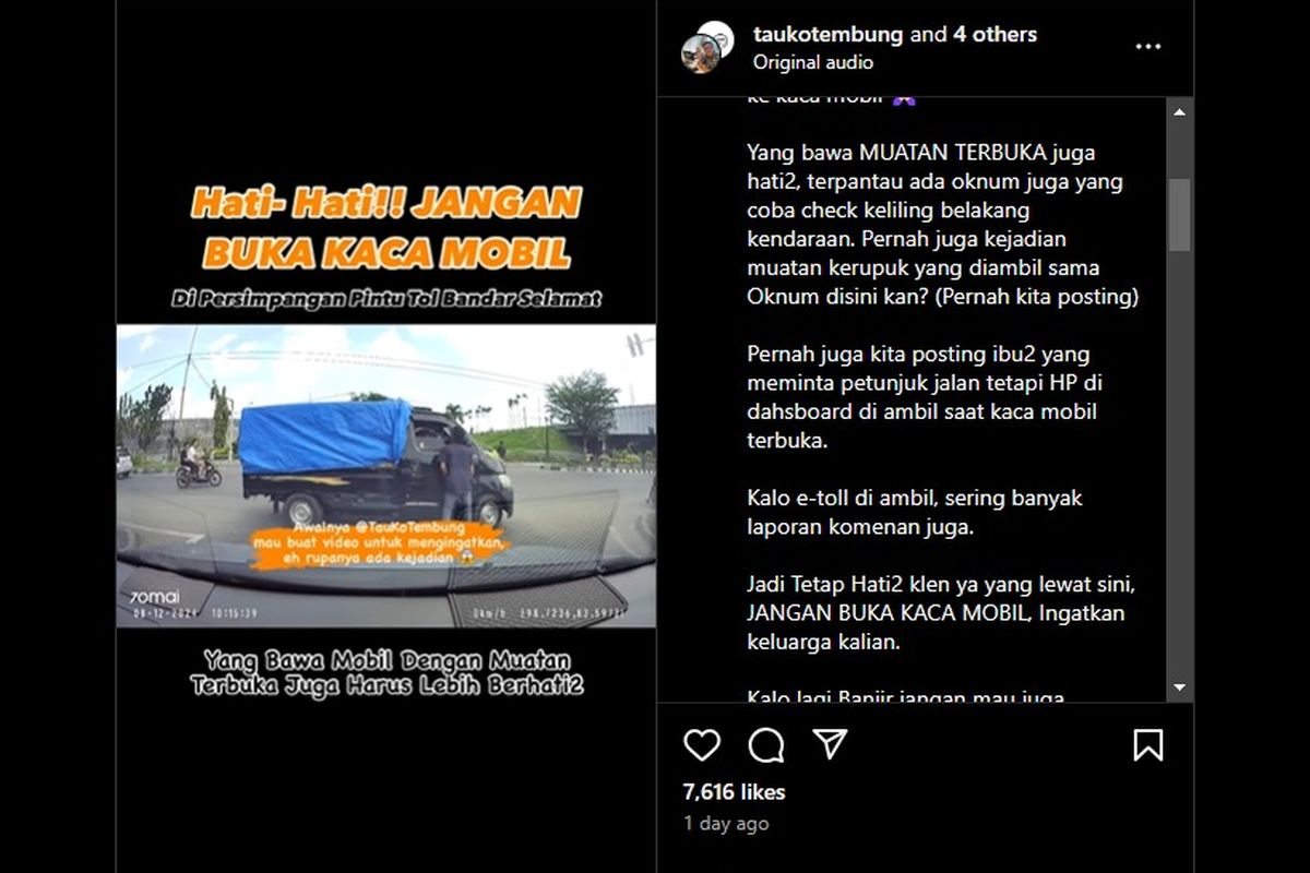 Video viral tindak kriminal di pintu tol Bandar Selamet, Medan