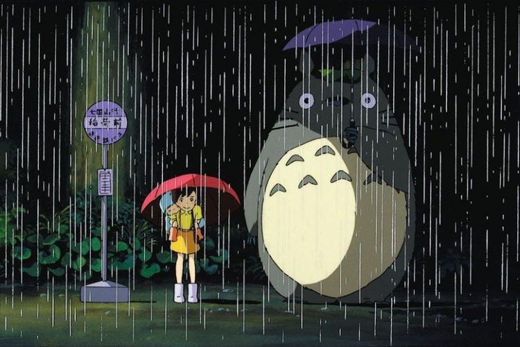Salah satu adegan dalam film Studio Ghibli, My Neighbor Totoro (1988).